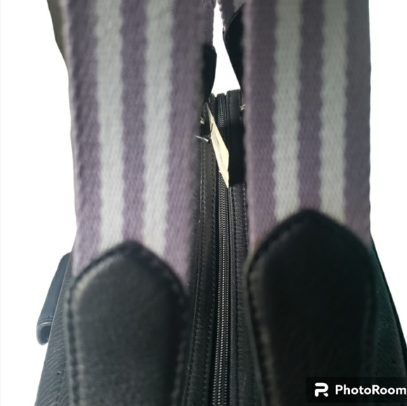 Cole Haan | Women's Black Leather and Nylon Catherine Rollback Satchel Bag - Picture 9 of 10